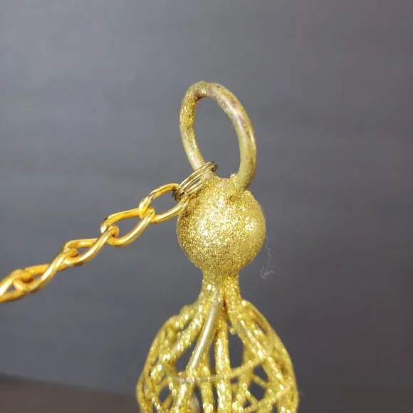 Hanging Gold Christmas Ornament Display Holder Decor 14" - Picture 11 of 11